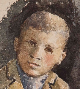 Sitting Boy - closeup of face