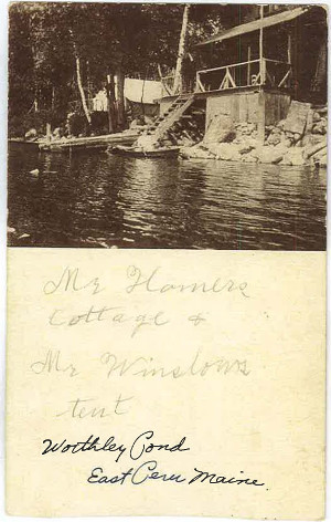 Postcard showing Mr. Winslow's tent
