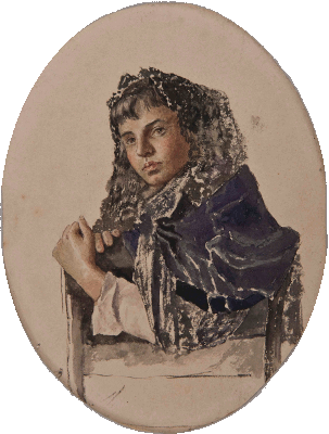 Young Woman With Mantilla